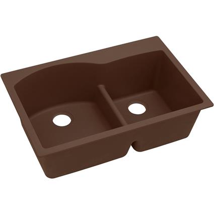 Quartz 33x22x10 Dbl Drop-in Sink Mocha