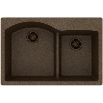 Quartz 33x22x10 Dbl Drop-in Sink Mocha