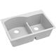 Quartz 33x22x10 Dbl Drop-in Sink White
