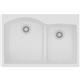 Quartz 33x22x10 Dbl Drop-in Sink White