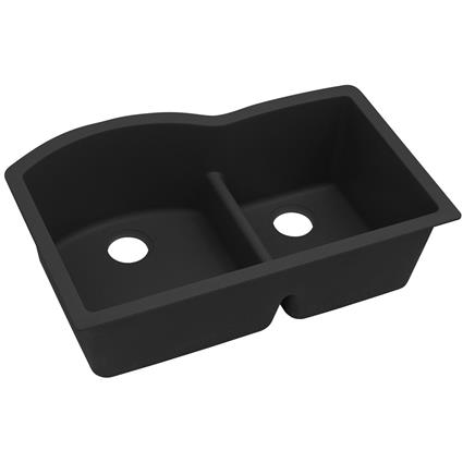Quartz 33x22x10  Dbl Under MT Sink Black