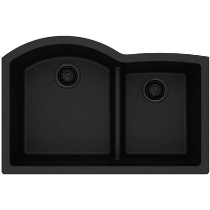 Quartz 33x22x10  Dbl Under MT Sink Black