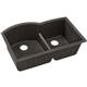 Qtz 33x22x10 Dbl UMnt Sink Black Shale