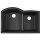 Qtz 33x22x10 Dbl UMnt Sink Black Shale