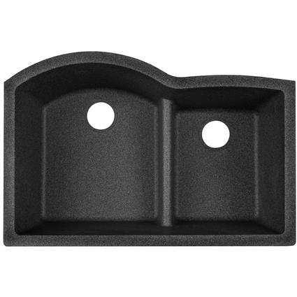 Qtz 33x22x10 Dbl UMnt Sink Black Shale