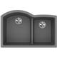 Quartz 33x22x10 Dbl UMnt Sink Greystone