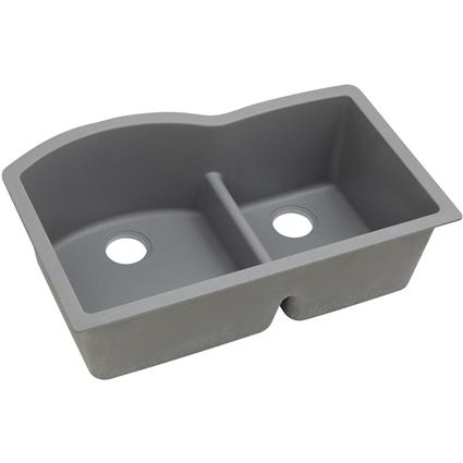 Quartz 33x22x10 Dbl UMnt Sink Greystone
