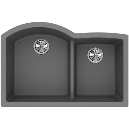 Quartz 33x22x10 Dbl UMnt Sink Greystone