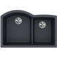 Quartz 33x22x10 Dbl UMnt Sink Dusk Gray