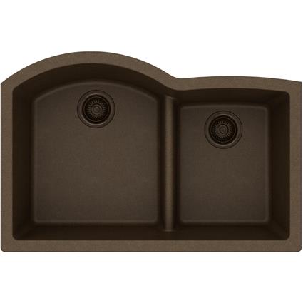 Quartz 33x22x10  Dbl Under MT Sink Mocha