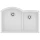 Quartz 33x22x10  Dbl Under MT Sink White
