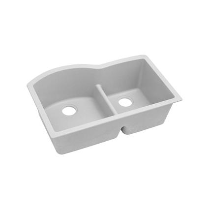 Quartz 33x22x10  Dbl Under MT Sink White