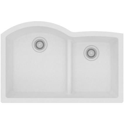 Quartz 33x22x10  Dbl Under MT Sink White