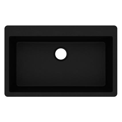 Qtz 33x20.8x9.4 Sngl Drop-in Sink Black