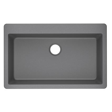 Qtz 33x21x9.4 Sng Drop-in Sink Greystone