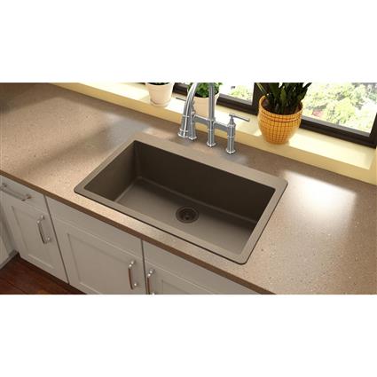 Qtz 33x20.8x9.4 Sngl Drop-in Sink Mocha