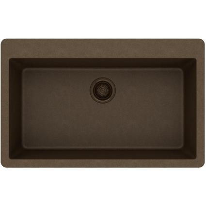 Qtz 33x20.8x9.4 Sngl Drop-in Sink Mocha