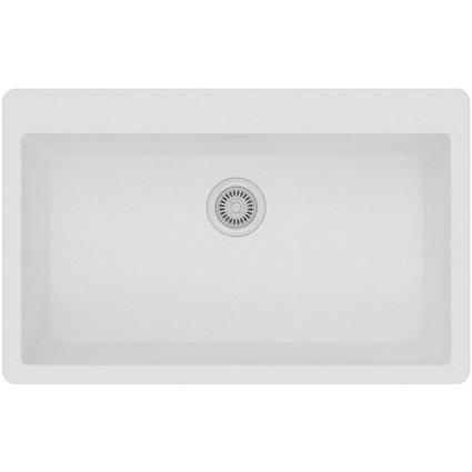 Qtz 33x20.8x9.4 Sngl Drop-in Sink White