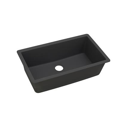 Qtz 33x18.4x9.4 Single UMnt Sink Black