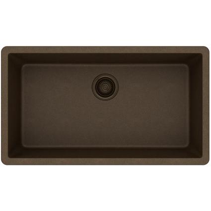 Qtz 33x18.4x9.4 Single UMnt Sink Mocha