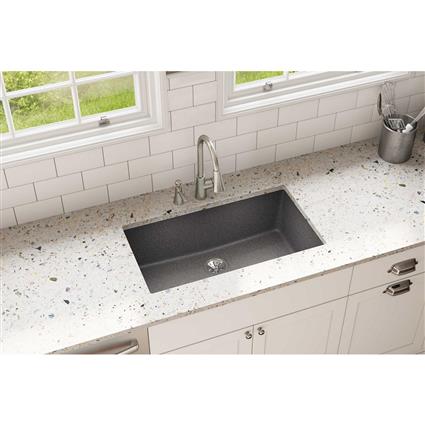 Qtz 33x18.4x9.4 Single UMnt Sink Slate