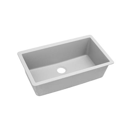 Qtz 33x18.4x9.4 Single UMnt Sink White