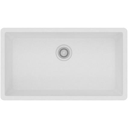 Qtz 33x18.4x9.4 Single UMnt Sink White