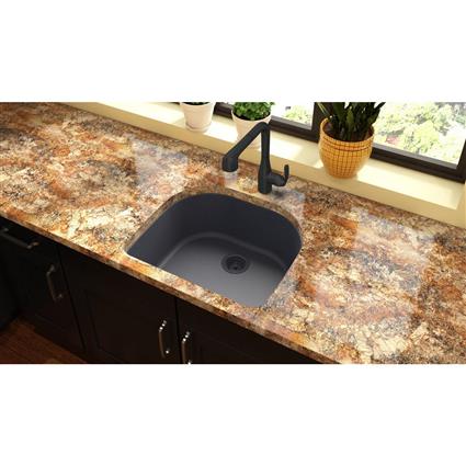 Qtz 25x22x8.5 Single UMnt Sink Dusk Gray