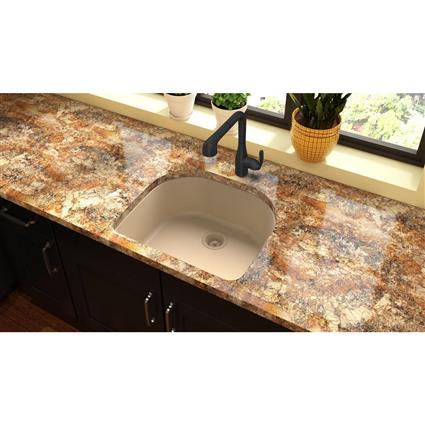 Quartz 25x22x8.5 Single UMnt Sink Sand