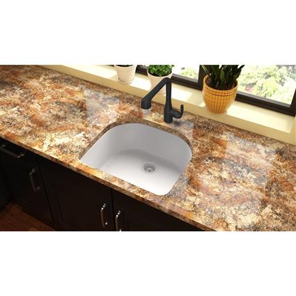 Quartz 25x22x8.5 Single UMnt Sink White