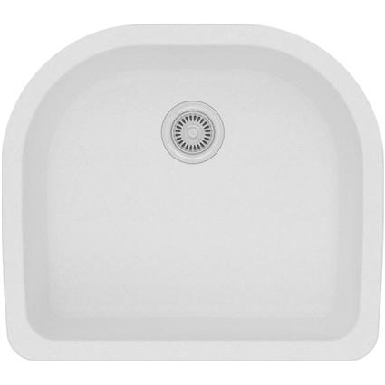 Quartz 25x22x8.5 Single UMnt Sink White