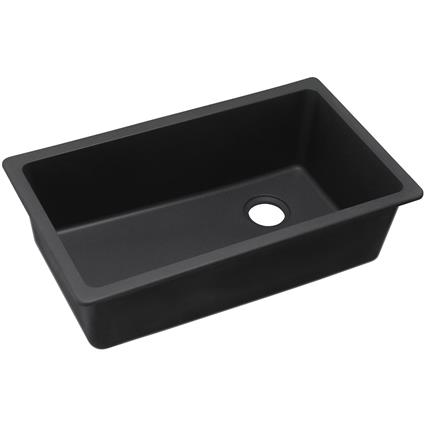 Qtz 33x18.7x9.5 Single UMnt Sink Black