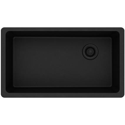 Qtz 33x18.7x9.5 Single UMnt Sink Black