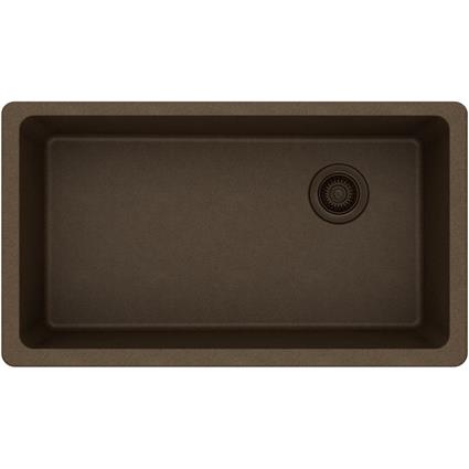 Qtz 33x18.7x9.5 Single UMnt Sink Mocha