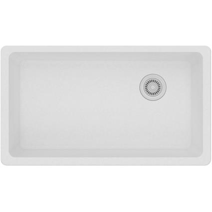 Qtz 33x18.7x9.5 Single UMnt Sink White