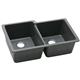 Quartz 33x20.5x9.5 Dbl UMnt Sink Black
