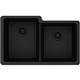 Quartz 33x20.5x9.5 Dbl UMnt Sink Black