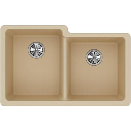Quartz 33x20.5x9.5 Dbl UMnt Sink Sand
