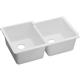 Quartz 33x20.5x9.5 Dbl UMnt Sink White