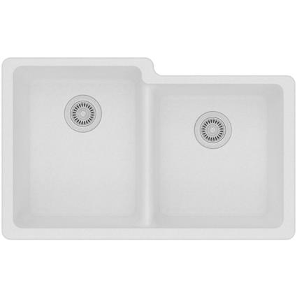 Quartz 33x20.5x9.5 Dbl UMnt Sink White