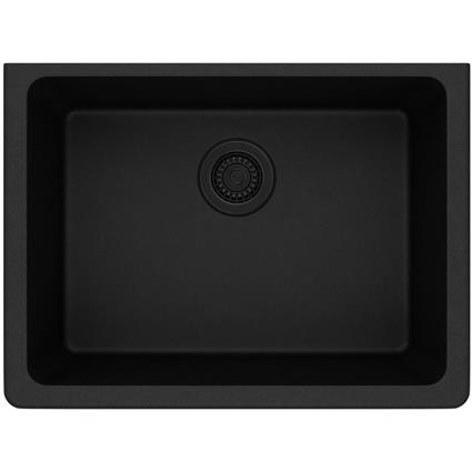 Qtz 25x18.5x9.5 Single UMnt Sink Black