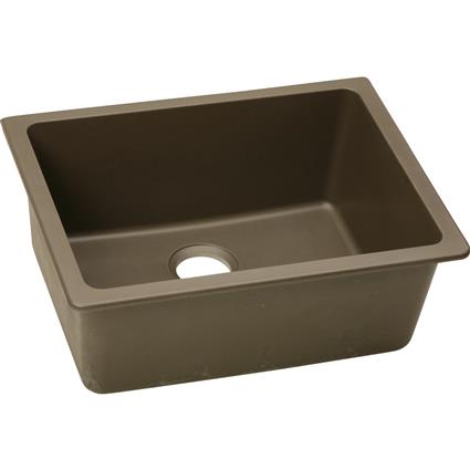 Qtz 25x18.5x9.5 Single UMnt Sink Mocha