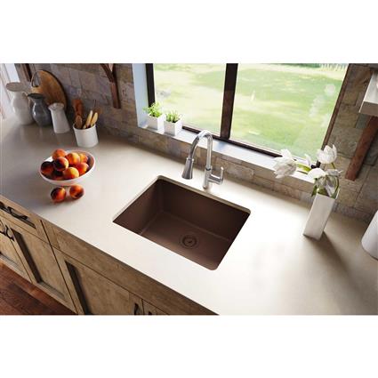 Qtz 25x18.5x9.5 Single UMnt Sink Mocha