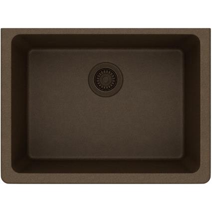 Qtz 25x18.5x9.5 Single UMnt Sink Mocha