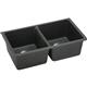 Quartz 33x18.7x9.5 Dbl UMnt Sink Black