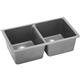 Qtz 33x18.7x9.5 Dbl UMnt Sink Greystone