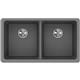 Qtz 33x18.7x9.5 Dbl UMnt Sink Greystone