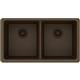 Quartz 33x18.7x9.5 Dbl UMnt Sink Mocha