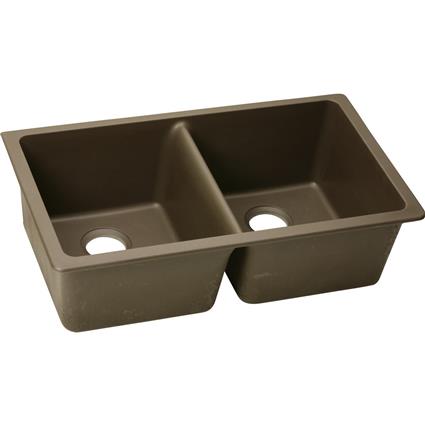 Quartz 33x18.7x9.5 Dbl UMnt Sink Mocha