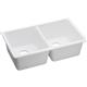 Quartz 33x18.7x9.5 Dbl UMnt Sink White